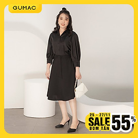 Chân váy nữ GUMAC thiết kế oversize thắt nơ VA970