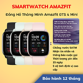 Mua Đồng Hồ Thông Minh Amazfit GTS 4 Mini | Giao Diện Tiếng Việt | Phiên Bản Quốc Tế  | Hàng Chính Hãng