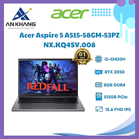 Máy tính xách tay Acer N22Q25 (A515-58GM-53PZ) (i5-13420H;8GB; 512GB SSD; RTX2050/4GB;15.6