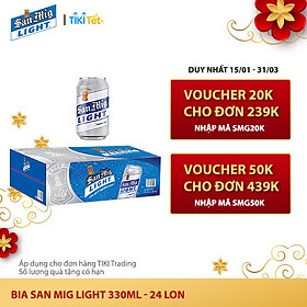 Thùng 24 Lon Bia SAN MIGUEL Light 330 ml