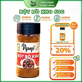 Gia Vị Bột Bò Kho Tự Nhiên Vipep Hũ Nhựa Tròn 60g