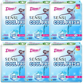 Combo 6 Băng Vệ Sinh Diana Cool Fresh Siêu Mỏng (Gói 8 Miếng)