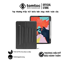 BAO DA TOMTOC (USA) TỪ TÍNH ĐA GÓC (MAGNETIC KICKSTAND) HỖ TRỢ SẠC KHÔNG DÂY APPLE PENCIL FOR IPAD PRO 12.9INCH 2020 Hàng Chính Hãng – B02-002D-2020