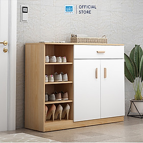 Mua Kệ Gỗ Nhiều Ngăn Đa Năng Để Giày Và Nhiều Vật Dụng Khác Màu Trắng Phối Vân Gỗ Thương Hiệu SIB Decor