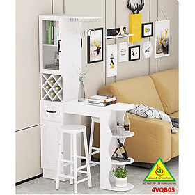 Quầy bar mini, quầy bar kiêm vách ngăn phòng khách nhà bếp 4VQB03 ( Không kèm ghế )- NỘI THẤT LẮP RÁP VIENDONGADV