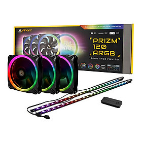 Bộ Fan Case Antec Kit Prizm 120 ARGB (3 fan+2 dây Led+hub fan) - Hàng Chính Hãng