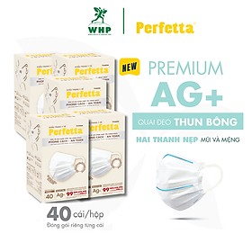 Khẩu Trang Y Tế Cao Cấp Chuẩn Nhật Bản Perfetta Premium AG+, 2 Thanh Nẹp Thông Thoáng (40 cái/hộp)