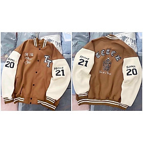 VARSITY JACKET BOMBER CHỮ A - BOMBER NỈ LÓT BÔNG THÊU HÌNH CHỮ A