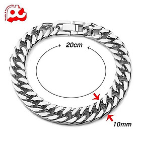 Lắc tay nam inox kiểu lặc kép cá tính thép không gỉ 10mm- QuynhChi 79