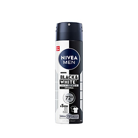 (B2B)Xịt Ngăn Mùi NIVEA MEN Black&White Ngăn Vệt Ố Vàng Vượt Trội - Hương Nhẹ Nhàng (150 Ml) - 82241
