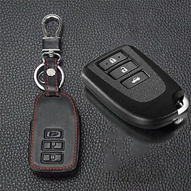 Bao da chìa khóa, da thật 4D, ốp da chìa khóa xe ô tô DÀNH CHO XE Toyota Vios 2019 đến nay