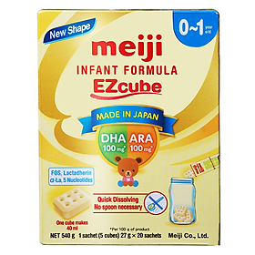 Sản Phẩm dinh dưỡng công thức Meiji Infant Formula Ezcube 540g (Dành cho trẻ từ 0-1 tuổi)