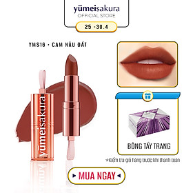 Hình ảnh Son Thỏi Lì Mịn Chotto Matte Yumeisakura Cam Nâu Đất Bronze Orange Pink Lipstick YMS16 3.5g