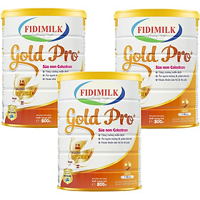Bộ 3 lon Sữa công thức FIDIMILK GOLD PRO +2 lon 800g