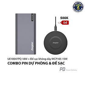 Hình ảnh Combo Pin sạc dự phòng Energizer UE10047PQBK + Đế sạc không dây Energizer WCP105 - HÀNG CHÍNH HÃNG