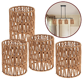 4x Woven Lamp Shade Woven Pendant Lampshade for Living Room Restaurant Decor