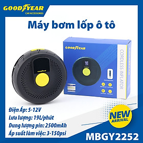 Máy Bơm Lốp Ô Tô Không Dây Tích Điện Tự Ngắt Đa Năng GOODYEAR GY -2252