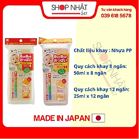 Combo 2 khay đựng đồ ăn dặm 8 ngăn và 12 ngăn Kokubo nhập khẩu từ Nhật Bản