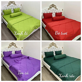 Bộ chăn drap gối thun Hàn Quốc loại 1 có mền 5 món ( 1 drap + 1 chăn chần bông + 3 áo gối) HOẶC mền lẻ