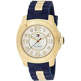 Tommy Hilfiger Women's 1781307 Casual Sport Gold-Plated Case and Links with Silicone Strap Watch