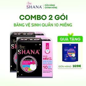 Băng Vệ Sinh Quần Peppy Shana Ngày Đêm Siêu Thấm, Freesize, Chống Tràn Tối Đa, Siêu Tiết Kiệm - 2 Gói (20 Miếng)