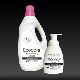 Nước rửa tay hữu cơ diệt khuẩn dạng bọt hương Nhài 1000ml thương hiệu Ecocare ( tặng kèm vỏ tạo bọt)