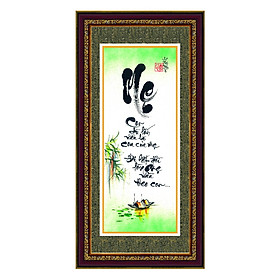 Tranh thư pháp Tình mẹ treo tường Thế Giới Tranh Đẹp TPT-30x60-2