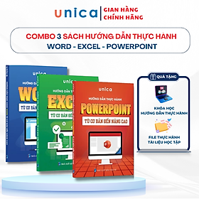 Combo 3 Sách Word - Excel - Powerpoint Unica ứng dụng tin học văn phòng từ cơ bản đến nâng cao