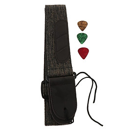 Adjustable Guitar Soft Cotton Strap Belt for Folk Guitar Bass Dark Black
