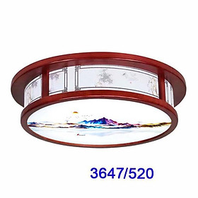 Mua Đèn Trần bọc gỗ thời thượng TRÒN kiểu cách mới SANG- Bóng Led 3 cơ chế Ánh Sáng HQ