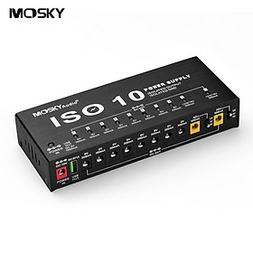 MOSKY ISO-10 Portable Guitar Effect Power Supply Station 10 Isolated DC Outputs & One 5V USB Output for 9V 12V 18V