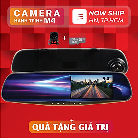 Mua Camera Hành Trình Gương M4 Xetabon full HD 1080p - Tự Động Ghi Đè Video - Góc quay rộng - có cảm biến bảo hành 12 tháng