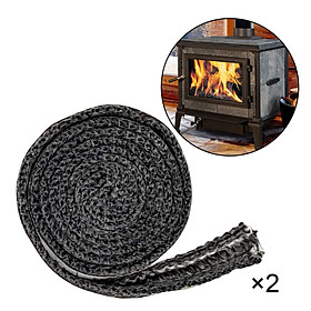 2Pcs Flat Ovens Rope, 78.74inch Fireplace Sealing Cord Fiberglass Flat Gasket Tape Oven Gasket Tape, for Door Oven Fireplace Glass Oven