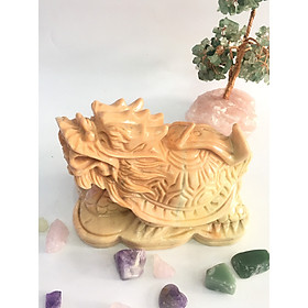 Long quy (Rùa đầu rồng) vàng - đá thiên nhiên Việt Nam 15cm
