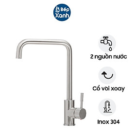 Vòi Rửa Chén Malloca K559-SN - 2 Nguồn Nóng Lạnh - Chất Liệu Inox 304 - Hàng Chính Hãng