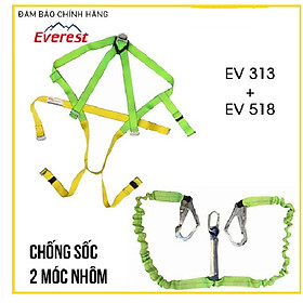 Mua Dây an toàn toàn thân Everest EV-313 kèm dây chống sốc 2 móc nhồm E-V518