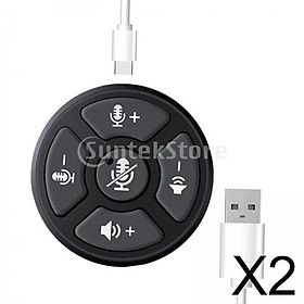 2x USB Conference Microphone w/Mute Button Plug &Play for Meeting Computer