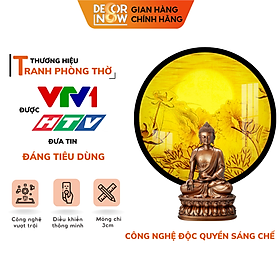Đèn Hào Quang Phật In Tranh Trúc Chỉ DECORNOW 30,40 cm, Trang Trí Ban Thờ, Hào Quang Trúc Chỉ HOA SEN DCN-TC19