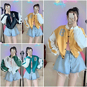 Áo Khoác Bomber Dù Kiểu Croptop Lửng 2 lớp Chữ S - Nút Bấm - tay Cánh Dơi Form Unisex HÀn Quốc Đẹp - Chống Nắng