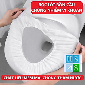 Mua (Bịch 10 cái) Bọc lót nắp bồn cầu toilet dùng 1 lần sạch sẽ không thấm nước tiện mang theo du lịch - HS Shop Thủ Đức