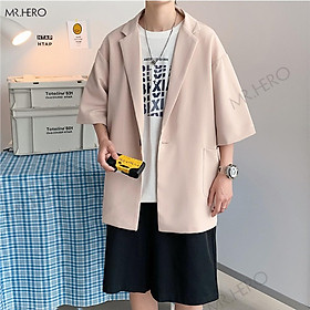 Áo blazer tay lỡ unisex áo vest form rộng nam hè thu phong cách Hàn Quốc-BZ05