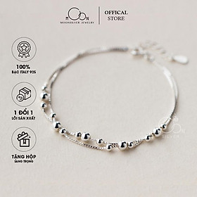 Lắc tay, vòng tay bạc nữ dây kép mix bi s925