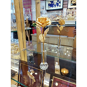 Hình ảnh Bông hoa hồng dát vàng 25cm (L4) MT Gold Art- Hàng chính hãng, trang trí nhà cửa, phòng làm việc, quà tặng sếp, đối tác, khách hàng, tân gia, khai trương 