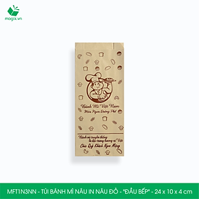 Mua MFT1N3NN - 24x10x4 cm - 200 Túi bánh mì Nâu  in sẵn họa tiết ĐẦU BẾP - Bao bánh mì Túi giấy thực phẩm an toàn