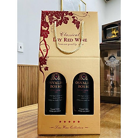 Mua  Set quà tặng  Hộp giấy 2 chai rượu vang Chile Osvaldo Bosso