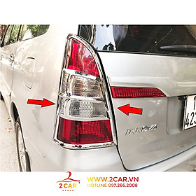 Ốp viền đèn pha, hậu xe Toyota Innova 2012 - 2016 mạ crom cao cấp, sáng bóng