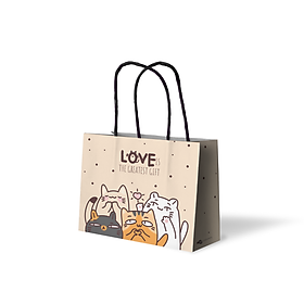 Túi giấy SDstationery Love Is The Greatest Gift 20.5x18 đựng quà, hình mèo dễ thương
