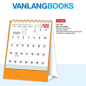 Lịch Bàn 2026 – Ngày Yêu Thương | Lịch Để Bàn Vanlangbooks |  (Mã: VLLB04B) - Màu Cam