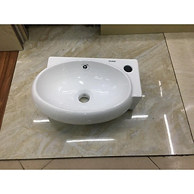 Chậu lavabo góc treo tường nhỏ hình bầu dục hàng loại 1