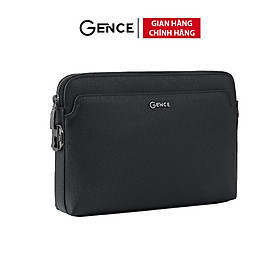 Ví Cầm Tay Nam Clutch Da Kẹp Nách GENCE CK23 Da Bò Khóa Số Cao Cấp Màu Đen